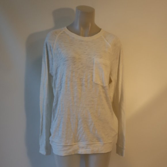 Mens Rag & Bone White Long Sleeve Chest Pocket Raglan Cotton T-Shirt M * - Picture 2 of 6
